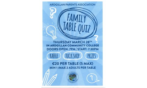 Parents Council Table Quiz